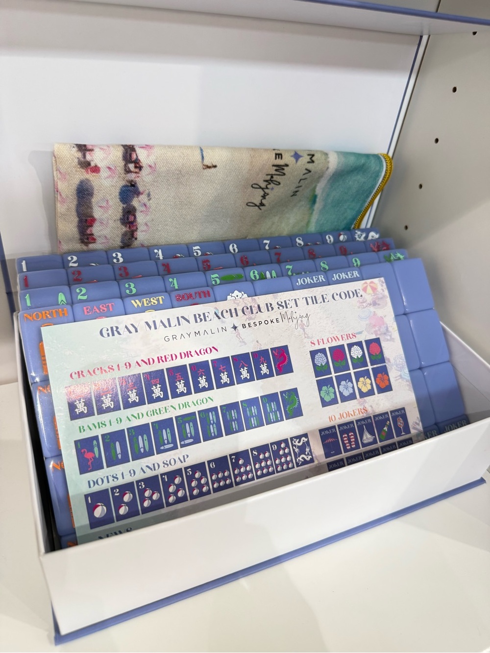 Bespoke x Gray Malin Cabana Blue Mahjong Tile Set